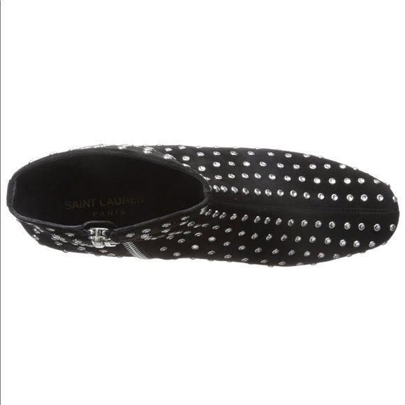 Saint Laurent Black Boot with Studs & Rhinestones - Picture 3 of 6